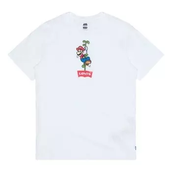 Футболка men's x super mario crossover short sleeve white Levis, белый