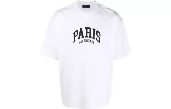 Футболка Mens Cities Paris средней посадки Balenciaga, белый