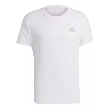 Футболка mens own the run tee reflective crew-neck short sleeve white Adidas, белый