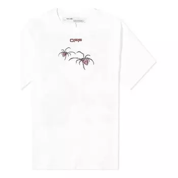 Футболка mens spider arachno arrow print sketch logo loose short sleeve Off-White, белый