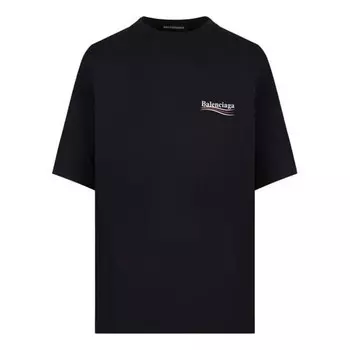 Футболка mens ss20 logo loose short sleeve black Balenciaga, черный