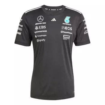 Футболка mercedes amg petronas formula one team black driver jersey Adidas, черный