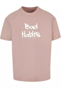 Футболка Merchcode BAD HABITS, бежевый