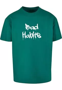 Футболка Merchcode BAD HABITS, зеленый