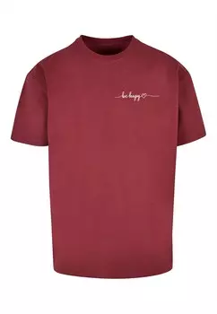 Футболка Merchcode BE HAPPY, цвет Cherry Red