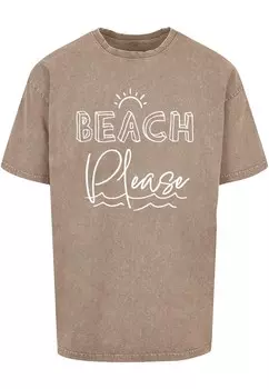 Футболка Merchcode BEACH PLEASE, пятнистый коричневый