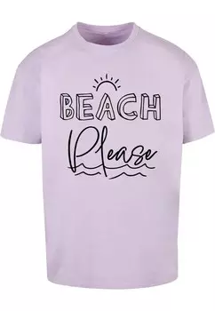 Футболка Merchcode BEACH PLEASE, светло-фиолетовый