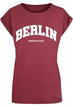 Футболка Merchcode BERLIN WORDING, цвет Cherry Red