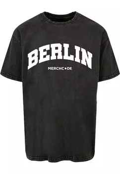 Футболка Merchcode BERLIN WORDING, пятнистый черный
