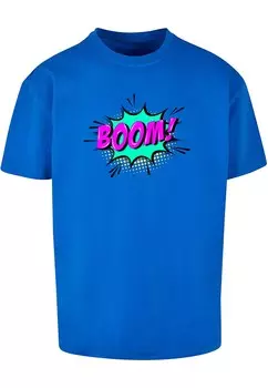 Футболка Merchcode BOOM COMIC, бирюзовый/кобальтовый синий