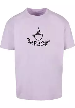 Футболка Merchcode BUT FIRST COFFEE, светло-фиолетовый