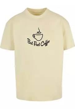 Футболка Merchcode BUT FIRST COFFEE, светло-желтого