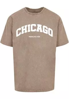 Футболка Merchcode CHICAGO WORDING, пятнистый коричневый
