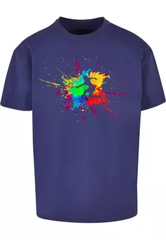 Футболка Merchcode COLOR SPLASH PLAYER, темно-синий/неоново-синий