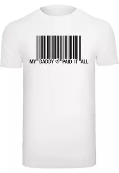 Футболка Merchcode DAD PAY BARCODE, белый