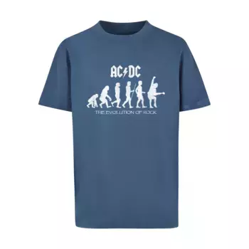 Футболка Merchcode «Детская мужская футболка Merchcode ACDC - Evolution Of Rock Basic», цвет vintageblue