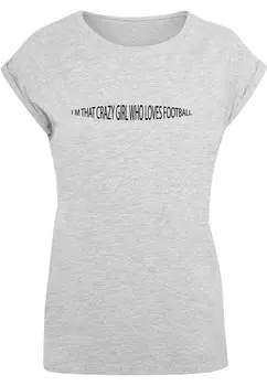 Футболка Merchcode FOOTBALL GIRL, пятнистый серый