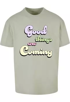 Футболка Merchcode GOOD THINGS, цвет Khaki/Apple