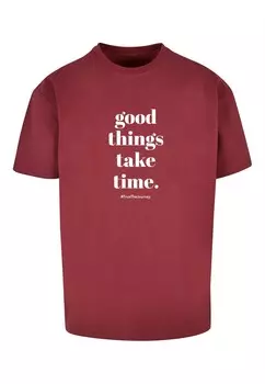 Футболка Merchcode GOOD THINGS TAKE TIME, цвет Cherry Red