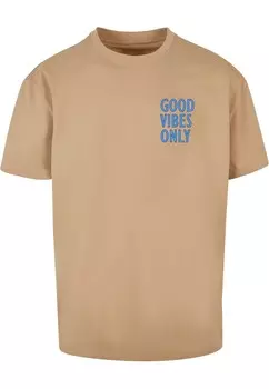 Футболка Merchcode GOOD VIBES ONLY, темно-бежевый