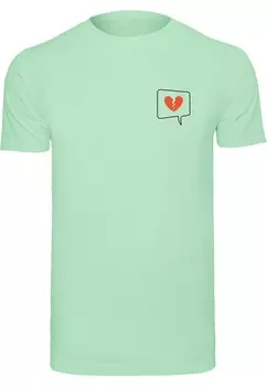 Футболка Merchcode HEARTBREAK, цвет Mint