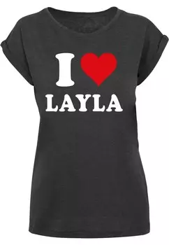 Футболка Merchcode I LOVE LAYLA, антрацит
