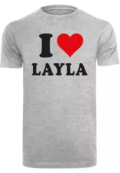 Футболка Merchcode I LOVE LAYLA, пятнистый серый