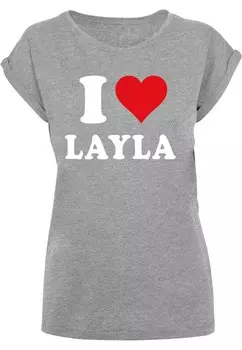 Футболка Merchcode I LOVE LAYLA, пятнистый серый