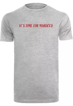 Футболка Merchcode ITS TIME FOR MAROCCO, пятнистый серый
