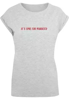 Футболка Merchcode ITS TIME FOR MAROCCO, пятнистый серый