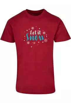 Футболка Merchcode LET IT SNOW, бордовый