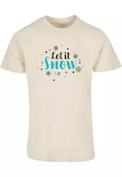 Футболка Merchcode LET IT SNOW, песочный
