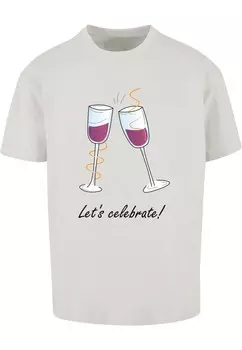 Футболка Merchcode LETS CELEBRATE, светло-серый