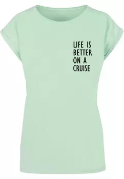 Футболка Merchcode LIFE IS BETTER, цвет Mint