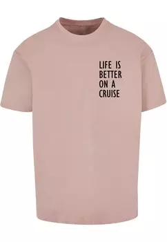 Футболка Merchcode LIFE IS BETTER, темно-розовый