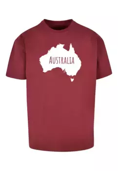 Футболка Merchcode " Merchcode Men's Australia X Heavy Oversize Tee-BY102", цвет Cherry