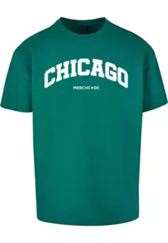 Футболка Merchcode " Merchcode Men's Chicago Wording - Heavy Oversize Tee", зеленый