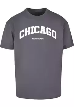 Футболка Merchcode " Merchcode Men's Chicago Wording - Heavy Oversize Tee", серый