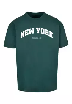 Футболка Merchcode " Merchcode Men's New York Wording - Heavy Oversize Tee", зеленый