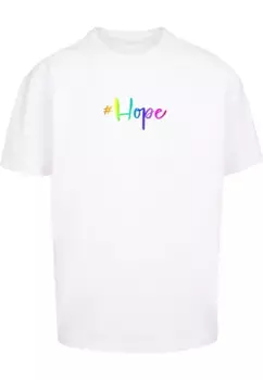 Футболка Merchcode " Merchcode Мужская футболка большого размера Hope Rainbow Heavy", белый