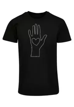 Футболка Merchcode " Merchcode Мужская футболка - Черная базовая футболка Scribble Hand Heart ", черный