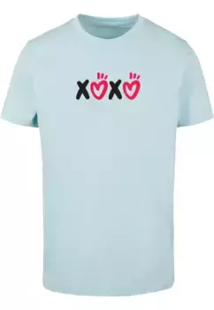 Футболка Merchcode " Merchcode Мужская футболка ко Дню Святого Валентина - XOXO Футболка с круглым вырезом", синий