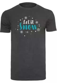 Футболка Merchcode " Merchcode Мужская футболка Let it Snow с круглым вырезом", цвет Charcoal