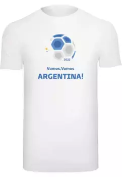 Футболка Merchcode " Merchcode Мужская футболка Vamos,Vamos Argentina с круглым вырезом", белый