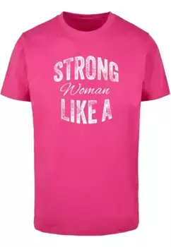 Футболка Merchcode " Merchcode Unisex Strong WD - Футболка Like A Woman с круглым вырезом", розовый