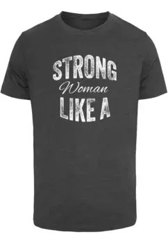 Футболка Merchcode " Merchcode Unisex Strong WD - Футболка Like A Woman с круглым вырезом", цвет Charcoal