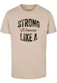 Футболка Merchcode " Merchcode Unisex Strong WD - Футболка Like A Woman с круглым вырезом", цвет Sand