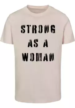 Футболка Merchcode " Merchcode Unisex WD — Футболка Strong As A Woman с круглым вырезом", розовый