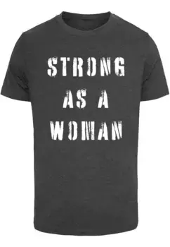 Футболка Merchcode " Merchcode Unisex WD — Футболка Strong As A Woman с круглым вырезом", цвет Charcoal