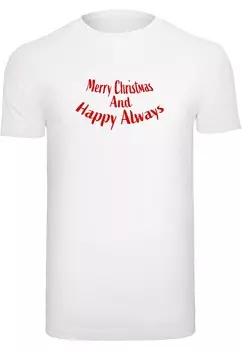 Футболка Merchcode MERRY CHRISTMAS AND HAPPY ALWAYS, белый